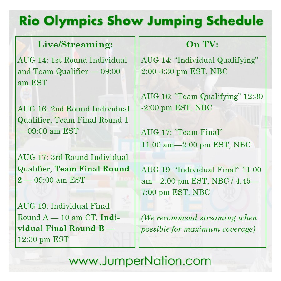 Rio Jumping Sched