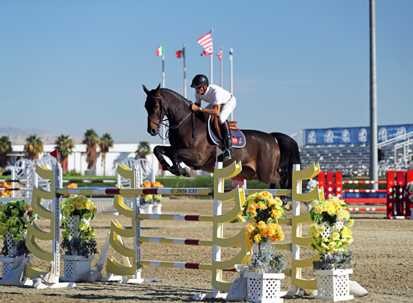 Eric Navet and Catypso on their way to a $50,000 Sunshine Series Grand Prix win. (C) ESI Photography