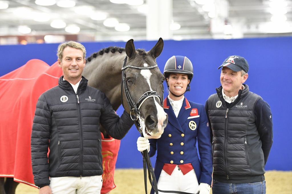 Carl Hester, Valegro Charlotte and Alan Davies. Photo by Kit Houghton, courtesy of Revolution Sports and the Olympia Horse Show. 